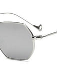 Small Frame Retro Sun Glasses For Men Brand Design Polygon Sunglasses Women-Sunglasses-runbird Official Store-Silver Frame Silver-Bargain Bait Box