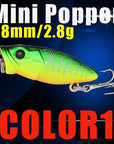 Small Popper Hard Bait 38Mm 2.8G 3D Eyes Plastic Bait S Tackle Poper Fishing-Top Water Baits-Bargain Bait Box-Color1-Bargain Bait Box
