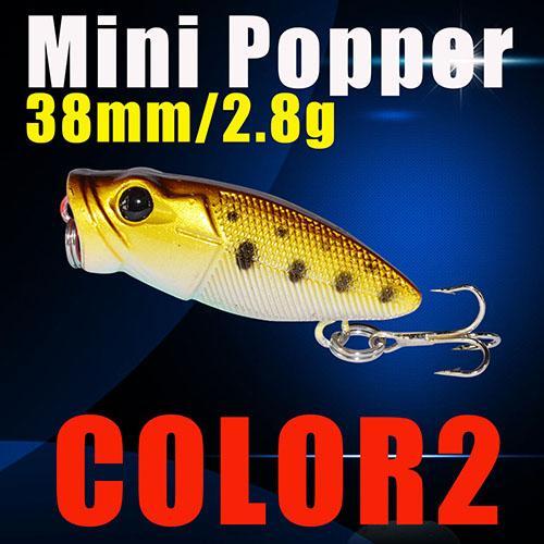Small Popper Hard Bait 38Mm 2.8G 3D Eyes Plastic Bait S Tackle Poper Fishing-Top Water Baits-Bargain Bait Box-Color2-Bargain Bait Box