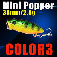 Small Popper Hard Bait 38Mm 2.8G 3D Eyes Plastic Bait S Tackle Poper Fishing-Top Water Baits-Bargain Bait Box-Color3-Bargain Bait Box