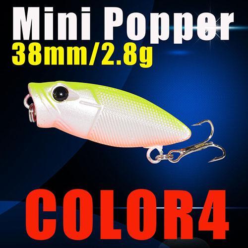 Small Popper Hard Bait 38Mm 2.8G 3D Eyes Plastic Bait S Tackle Poper Fishing-Top Water Baits-Bargain Bait Box-Color4-Bargain Bait Box