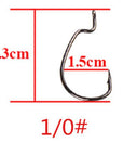 Smart 10Pcs Wide Abdomen Crank Fishing Hooks Bkk Black Nickel Hook For Soft Bait-Wide Gap Hooks-Bargain Bait Box-C-Bargain Bait Box