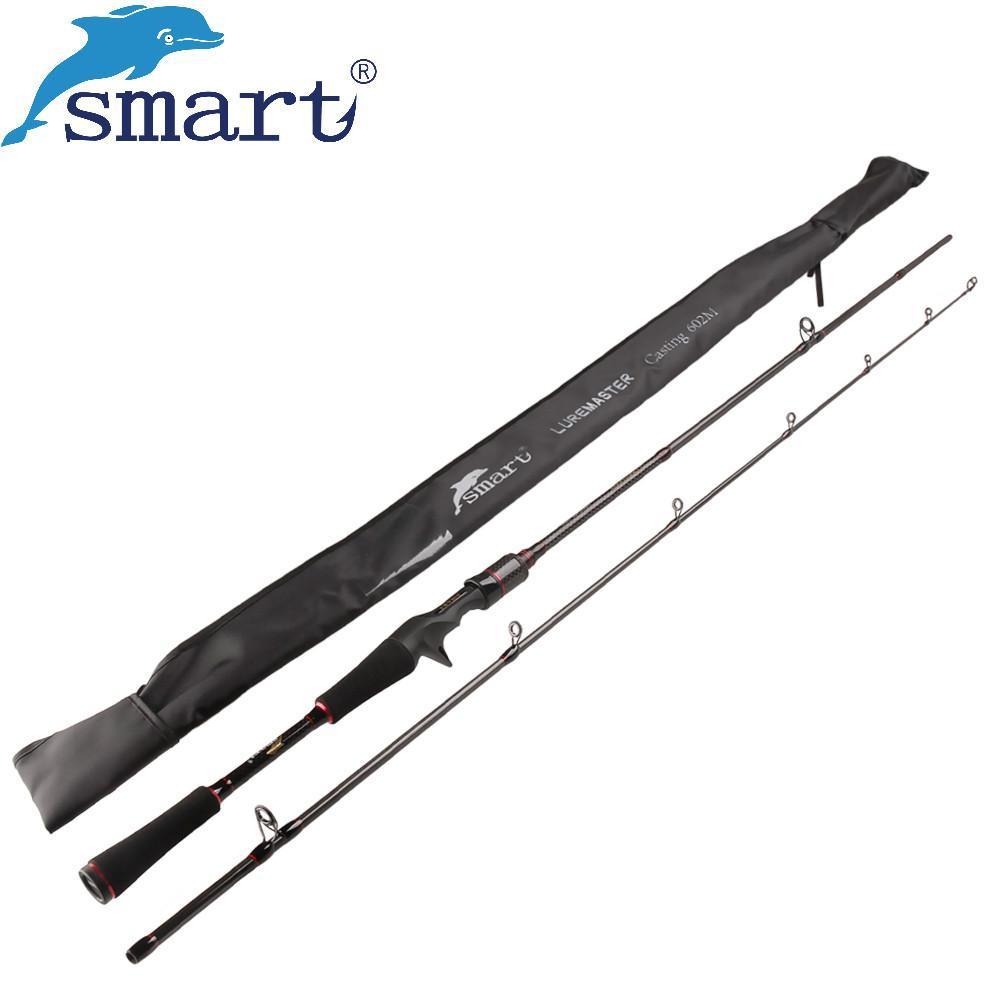 Smart 1.8M 2.1M Casting Fishing Rod 2 Section Carbon Fiber Lure Rod M Power Vara-Baitcasting Rods-Angler' Store-1.8 m-Bargain Bait Box