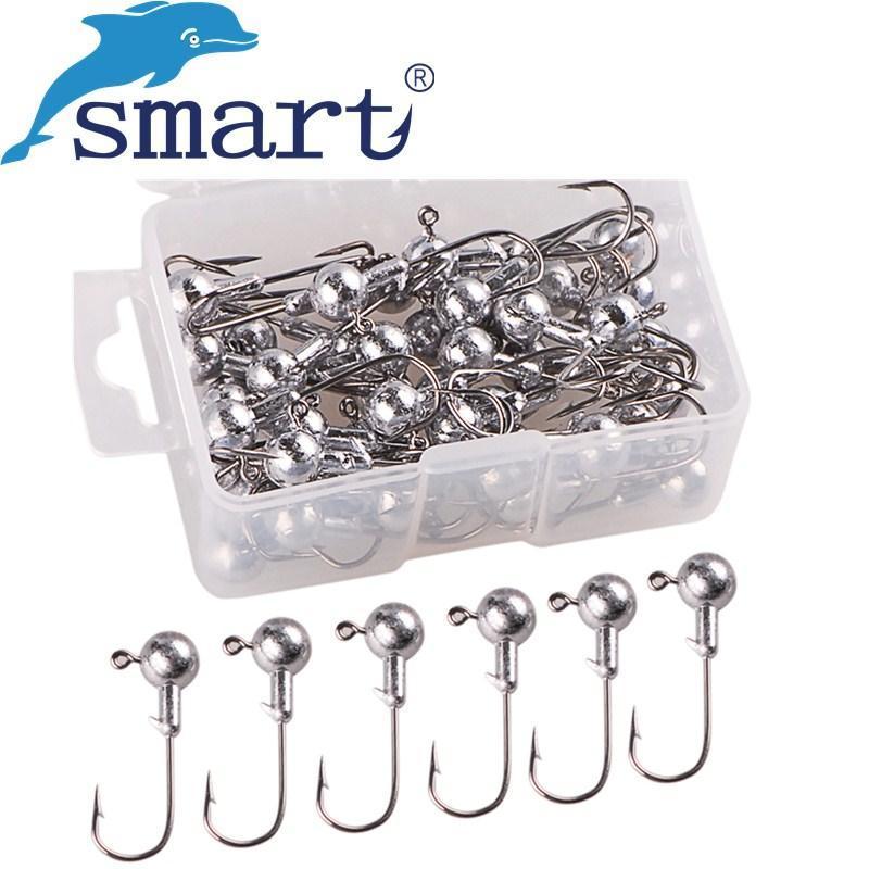 Smart One Box(20-50Pcs) Lead Head Fishing Hook 1G-20G 9Size Jigs Hooks For-SmartLure Store-1g-Bargain Bait Box