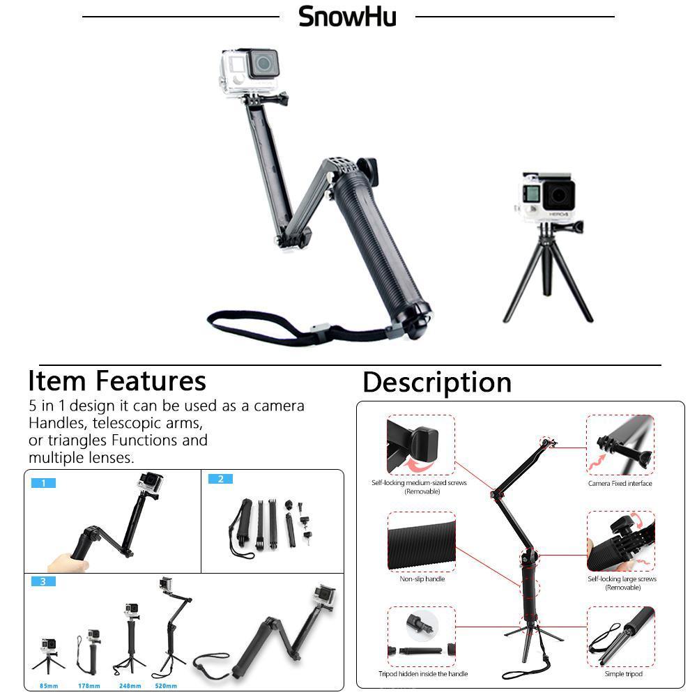 Snowhu For Gopro Accessories Set Mount Tripod For Go Pro Hero 6 5 4 3 Sjcam-Action Cameras-SnowHu Official Store-GS52-Bargain Bait Box