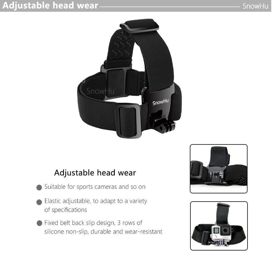 Snowhu Head Strap Action Camera For Gopro Hero 5 4 3 Black Elastic Type For-Action Cameras-SnowHu &Accessories Store-Bargain Bait Box
