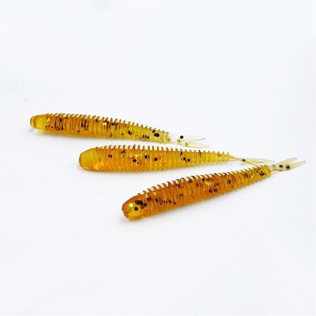 Soft Fishing Lures Split Tail Sandworms 5.8Cm 1G 10Pcs Swimbait Soft Bait Shad-ProFishing Store-Oil-Bargain Bait Box