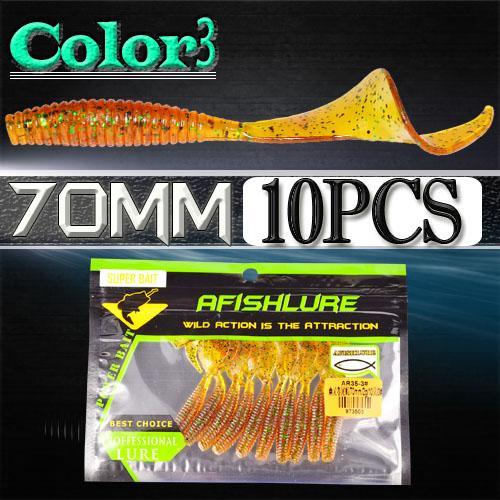 Soft Lure 70Mm 2G Curly Tail Grub Artificial Panfish Crankbait Soft Bait Worm-A Fish Lure Wholesaler-Color3-Bargain Bait Box