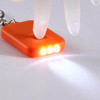 Solar Energy 3 Led Light Electric Key Chain Torch Outdoor Camping Pocket-gigibaobao-Orange-Bargain Bait Box