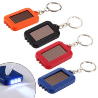 Solar Energy 3 Led Light Electric Key Chain Torch Outdoor Camping Pocket-gigibaobao-Red-Bargain Bait Box