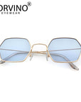 Sorvino Small Crystal Blue Hexagon Sunglasses Men Women Designer Tiny Clear-Sunglasses-SORVINO GLASSES Store-C1-Bargain Bait Box