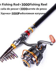 Sougayilang 1.8-3.6M Telescopic Fishing Rod And 11Bb Fishing Reel Wheel Portable-Sougayilang-Burgundy-Bargain Bait Box