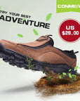 Special Offer Medium(B,M) Hiking Shoes Slip-On Leather Outdoor Trek Suede-GUIZHE Store-Black-7-Bargain Bait Box