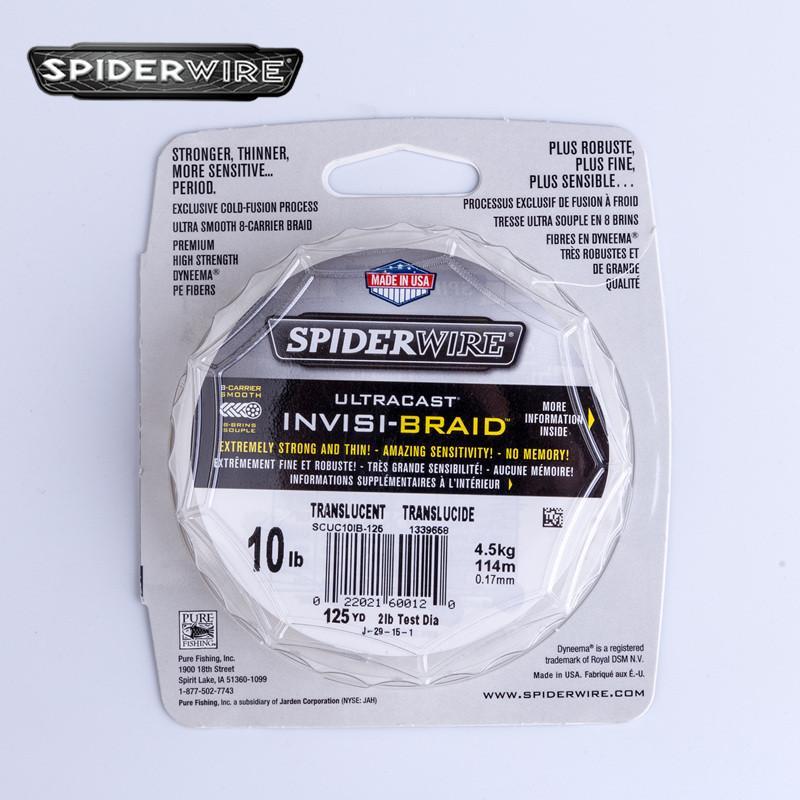 Spiderwire Invisi 114M/125Yd Pe Braided Fishing Line Translucent 8 Strands-Tomwin Outdoor Store-0.4-Bargain Bait Box