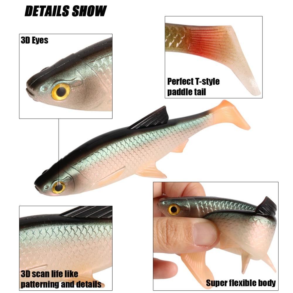 Spinpoler The Perfect 3D Soft Bait Fishing Fish 5G 10G 20G 40G Silicone-Unrigged Plastic Swimbaits-Spinpoler Fishing Tackle Store-Color A-5g-Bargain Bait Box