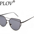 Splov Fashion Cat Eye Sunglasses Women Brand Designer Mirror Sun Glasses-Sunglasses-SPLOV Official Store-C04 Black Grey-Bargain Bait Box