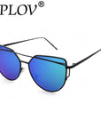 Splov Fashion Cat Eye Sunglasses Women Brand Designer Mirror Sun Glasses-Sunglasses-SPLOV Official Store-C07 Black Green-Bargain Bait Box
