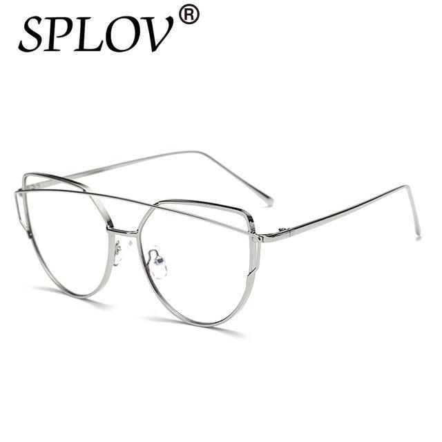 Splov Fashion Cat Eye Sunglasses Women Brand Designer Mirror Sun Glasses-Sunglasses-SPLOV Official Store-C17 Silver Frame-Bargain Bait Box