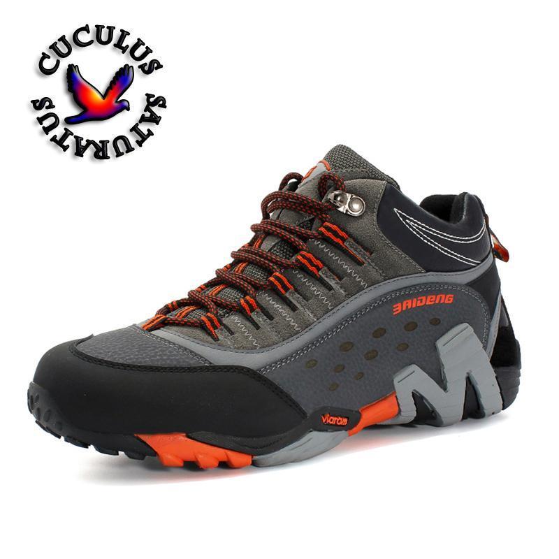 Sport Shoes Men Women Trail Outdoor Climbing Walking Shoes Men&#39;S Women-AliExpres High Quality Shoe Store-Grey Orange man-4.5-Bargain Bait Box