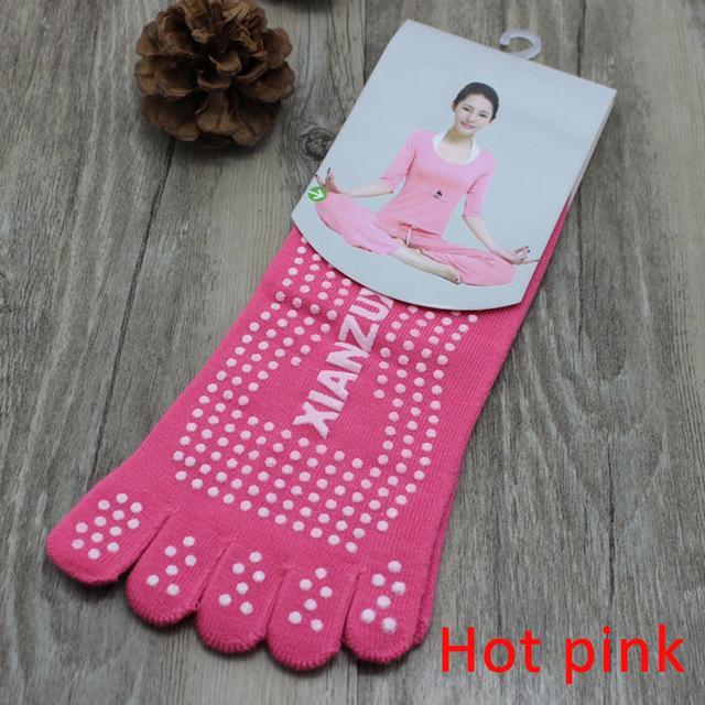 Sports Fitness Yoga Socks Five-Toe Anti-Skid Breathable Climbing Camping-Shenzhen Rondaful Outdoor Store-Hot Pink-Bargain Bait Box