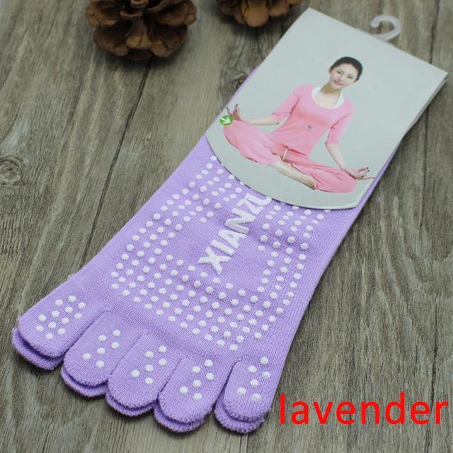 Sports Fitness Yoga Socks Five-Toe Anti-Skid Breathable Climbing Camping-Shenzhen Rondaful Outdoor Store-Light Purple-Bargain Bait Box