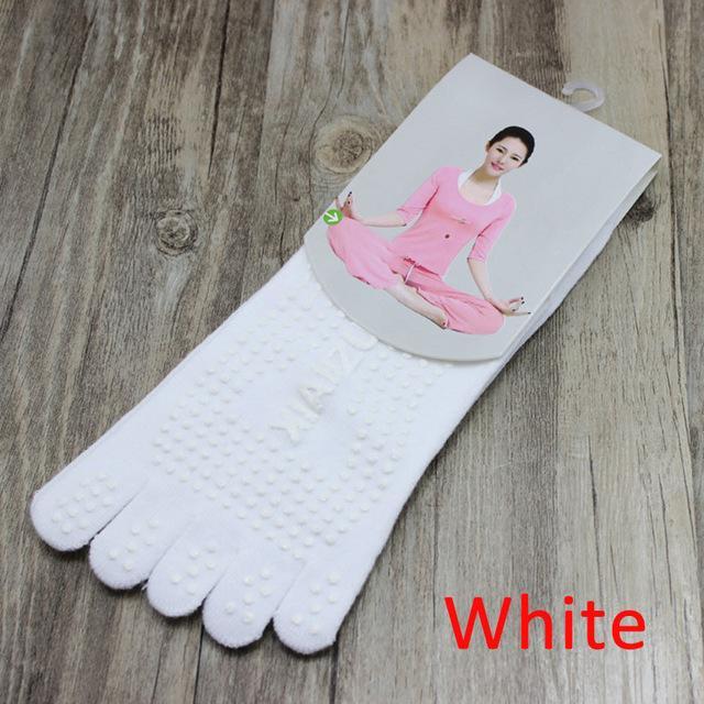 Sports Fitness Yoga Socks Five-Toe Anti-Skid Breathable Climbing Camping-Shenzhen Rondaful Outdoor Store-White-Bargain Bait Box