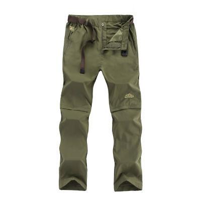Sports Quick Dry Pants Men Camping Fishing Pants Male Removable Thin-Pants-Bargain Bait Box-Army Green-L-Bargain Bait Box