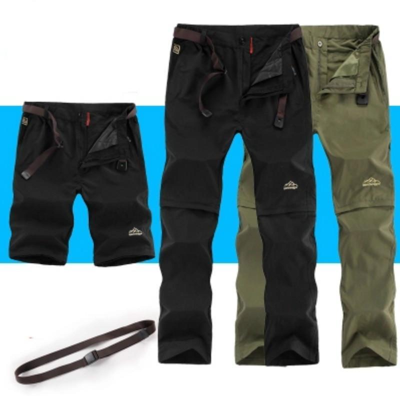 Sports Quick Dry Pants Men Camping Fishing Pants Male Removable Thin-Pants-Bargain Bait Box-Black-L-Bargain Bait Box