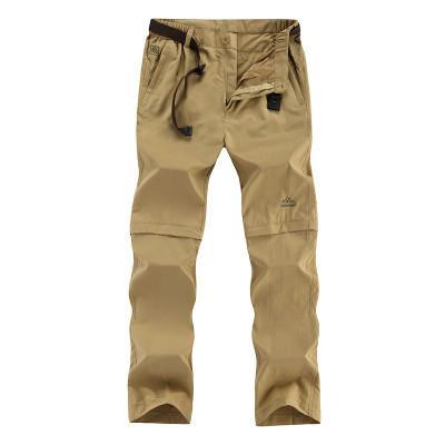 Sports Quick Dry Pants Men Camping Fishing Pants Male Removable Thin-Pants-Bargain Bait Box-khaki-L-Bargain Bait Box
