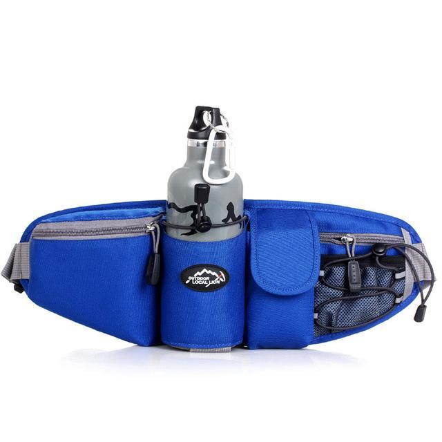 Sports Waist Bag Men Women Pack Outdoor Water Bottle Belt Bag Running Hiking-LooDeel Outdoor Sporting Store-Blue-Bargain Bait Box