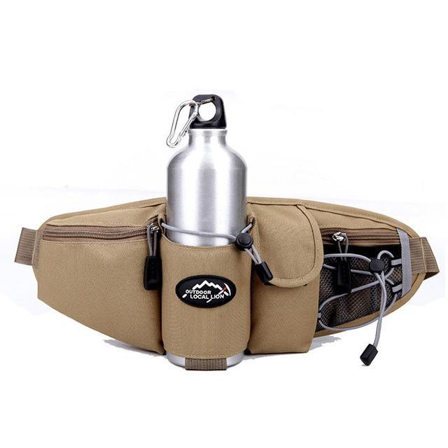 Sports Waist Bag Men Women Pack Outdoor Water Bottle Belt Bag Running Hiking-LooDeel Outdoor Sporting Store-Kahki-Bargain Bait Box