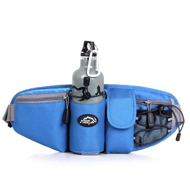 Sports Waist Bag Men Women Pack Outdoor Water Bottle Belt Bag Running Hiking-LooDeel Outdoor Sporting Store-Light Blue-Bargain Bait Box