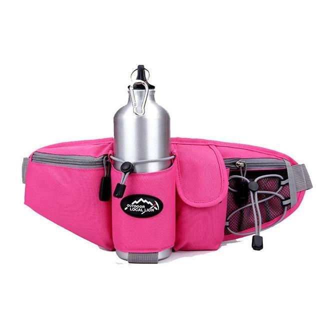 Sports Waist Bag Men Women Pack Outdoor Water Bottle Belt Bag Running Hiking-LooDeel Outdoor Sporting Store-Pink-Bargain Bait Box