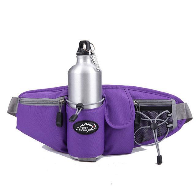 Sports Waist Bag Men Women Pack Outdoor Water Bottle Belt Bag Running Hiking-LooDeel Outdoor Sporting Store-Purple-Bargain Bait Box
