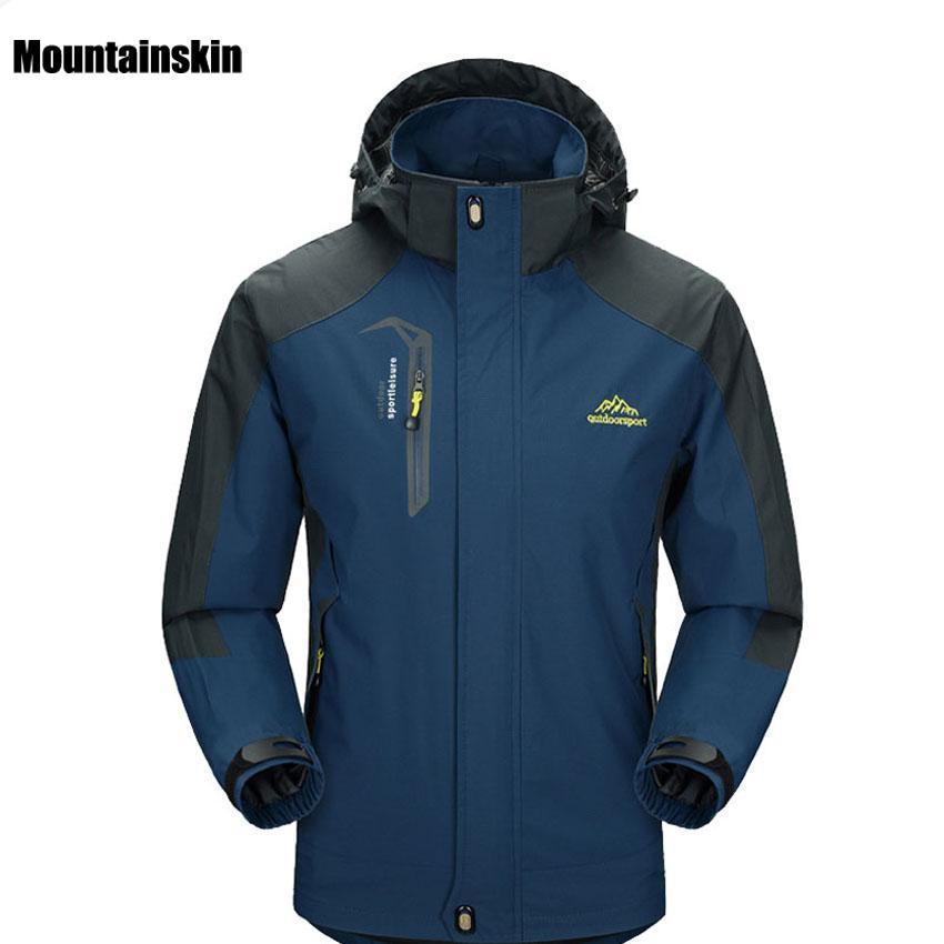 Spring Autumn Mens Softshell Hiking Jackets Male Outdoor Camping Trekking-Mountainskin Outdoor-Royal Blue-L-Bargain Bait Box