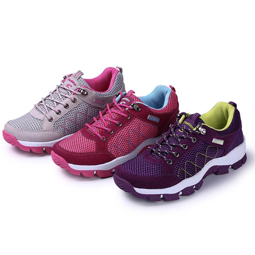 Spring/Summer Women Outdoor Mountain Shoes	 Mesh Breathable Hiking Shoes-ifrich Official Store-hui se-4-Bargain Bait Box