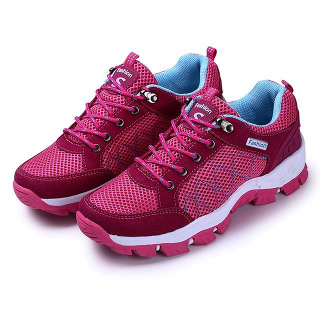 Spring/Summer Women Outdoor Mountain Shoes	 Mesh Breathable Hiking Shoes-ifrich Official Store-mei hong-4-Bargain Bait Box