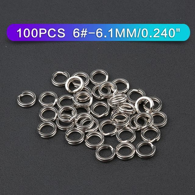 Stainless Steel Fishing Split Rings Lure Solid Ring Loop For Blank Crank Bait-Enjoying Your Life Store-100pcs size6-Bargain Bait Box