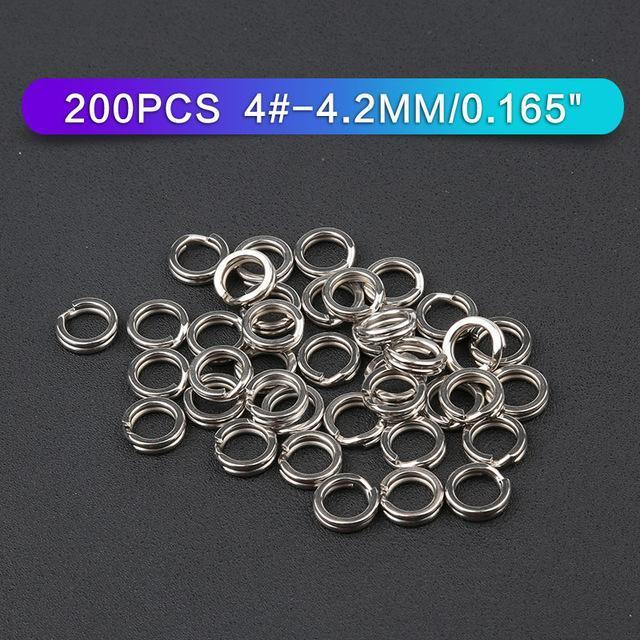 Stainless Steel Fishing Split Rings Lure Solid Ring Loop For Blank Crank Bait-Enjoying Your Life Store-200pcs size4-Bargain Bait Box
