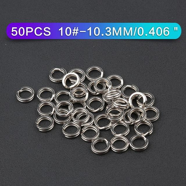 Stainless Steel Fishing Split Rings Lure Solid Ring Loop For Blank Crank Bait-Enjoying Your Life Store-50pcs size10-Bargain Bait Box