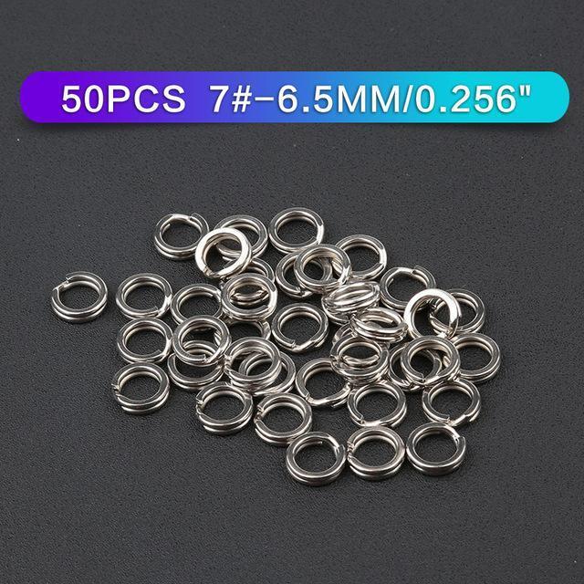 Stainless Steel Fishing Split Rings Lure Solid Ring Loop For Blank Crank Bait-Enjoying Your Life Store-50pcs size7-Bargain Bait Box