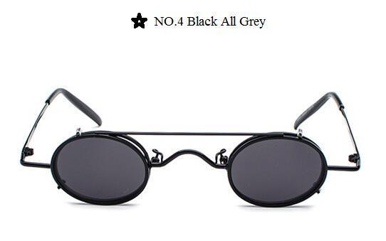 Steampunk Sunglasses Women Vintage Prince Small Oval Sun Glasses Cool-Sunglasses-lilychen Store-Black All Grey-Bargain Bait Box