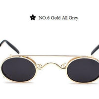 Steampunk Sunglasses Women Vintage Prince Small Oval Sun Glasses Cool-Sunglasses-lilychen Store-Gold All grey-Bargain Bait Box