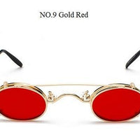 Steampunk Sunglasses Women Vintage Prince Small Oval Sun Glasses Cool-Sunglasses-lilychen Store-Gold Red-Bargain Bait Box