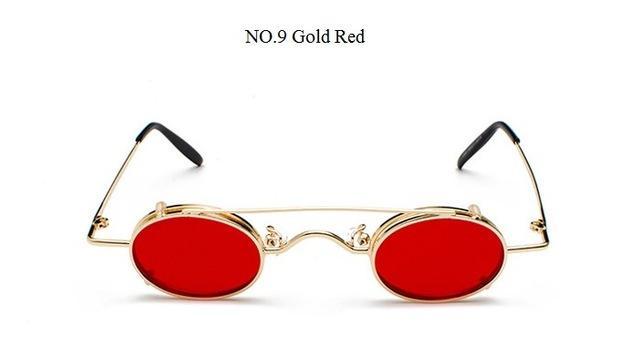 Steampunk Sunglasses Women Vintage Prince Small Oval Sun Glasses Cool-Sunglasses-lilychen Store-Gold Red-Bargain Bait Box