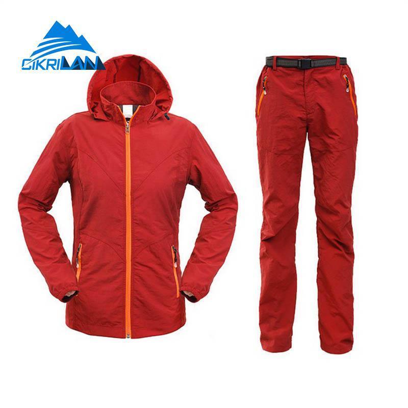 Summer Autumn Outdoor Sport Hiking Camping Fishing Sets Cycling Jacket Pants-CIKRILAN Official Store-Red set-S-Bargain Bait Box