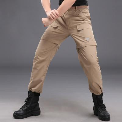 Summer Brand Men Pant Detachable Quick Dry Trousers Outdoor Sports Trekking-fishing pants-PAVE HAWK OUTDOOR-Khaki-S-Bargain Bait Box
