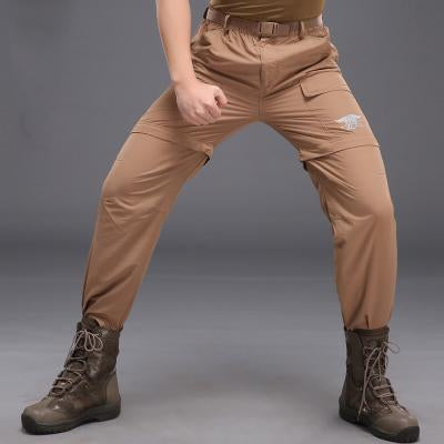 Summer Brand Men Pant Detachable Quick Dry Trousers Outdoor Sports Trekking-fishing pants-PAVE HAWK OUTDOOR-wolf brown-S-Bargain Bait Box