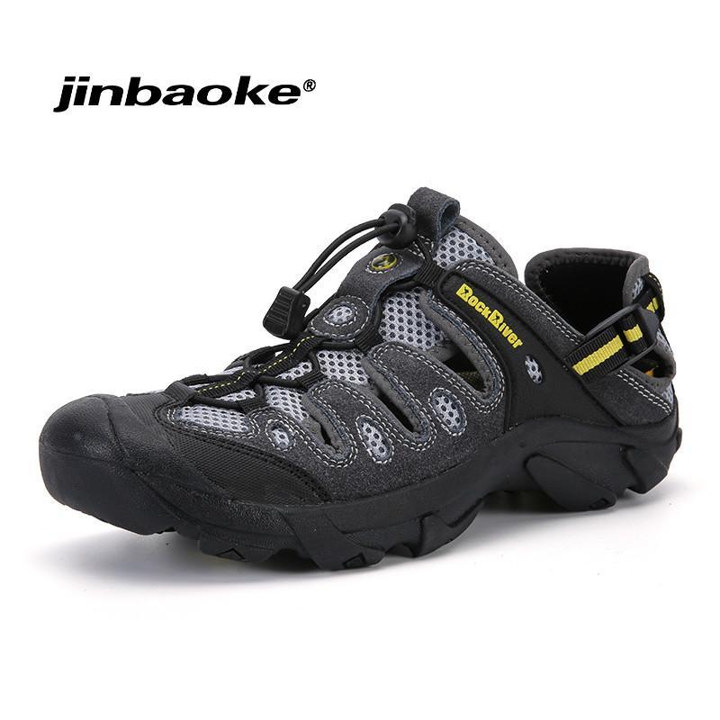 Summer Men Outdoor Big Size 45 46 Sneakers Breathable Hiking Shoes Men Outdoor-jinbaoke Official Store-Gray-7-Bargain Bait Box