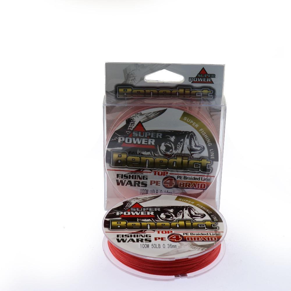 Super Fishing Line Pe 100M 4X Fishing Braid Strong Braided Line For Sale The